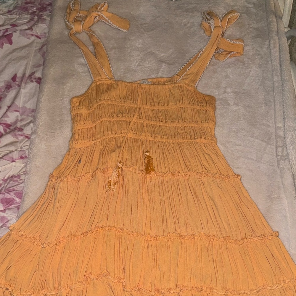 dillards juniors orange sun dress